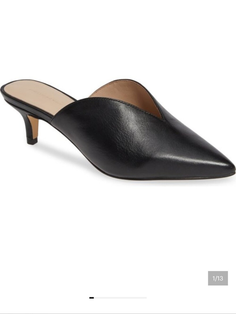 Something Navy Utopia Black Leather Pointed Toe Mules